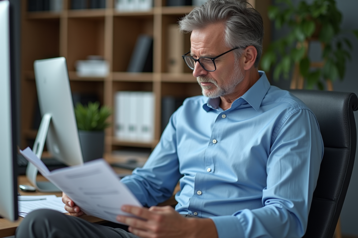 Agent public étudiant une brochure de pension