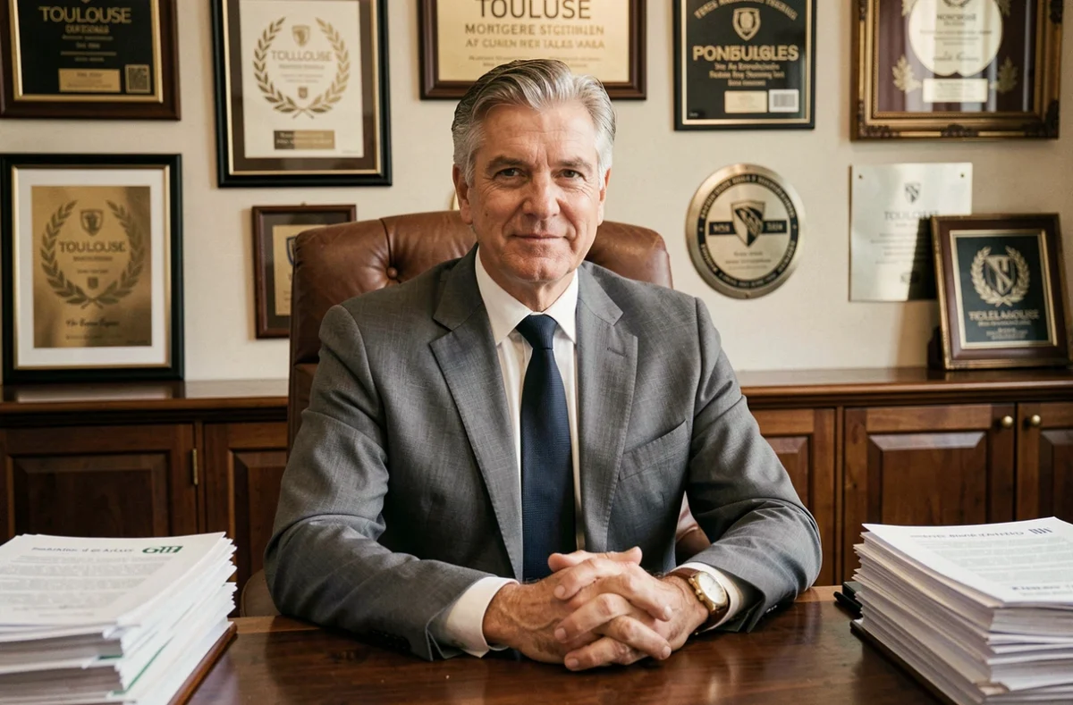 Spécialiste de Cafpi Toulouse dans un bureau aux références historiques, incarnant l'ancienneté et la solidité du réseau de courtage