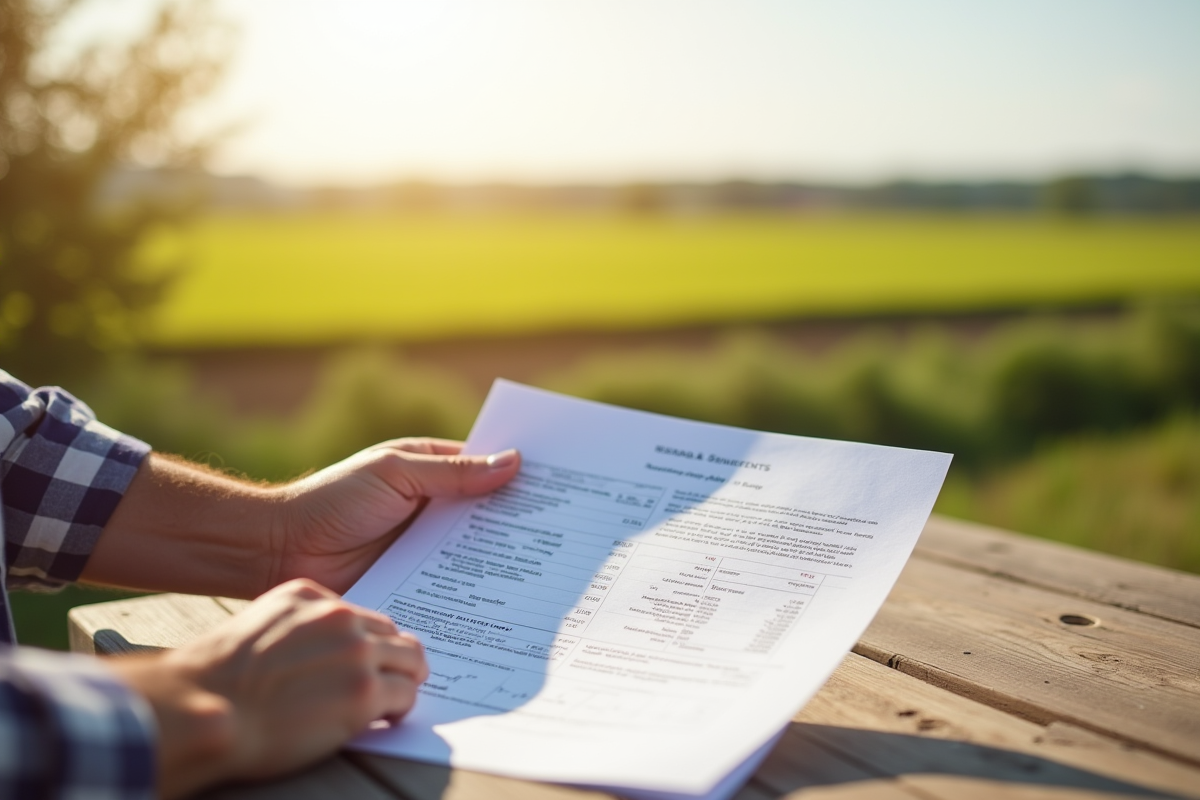 Mains tenant un document avec prix sur une table en plein air