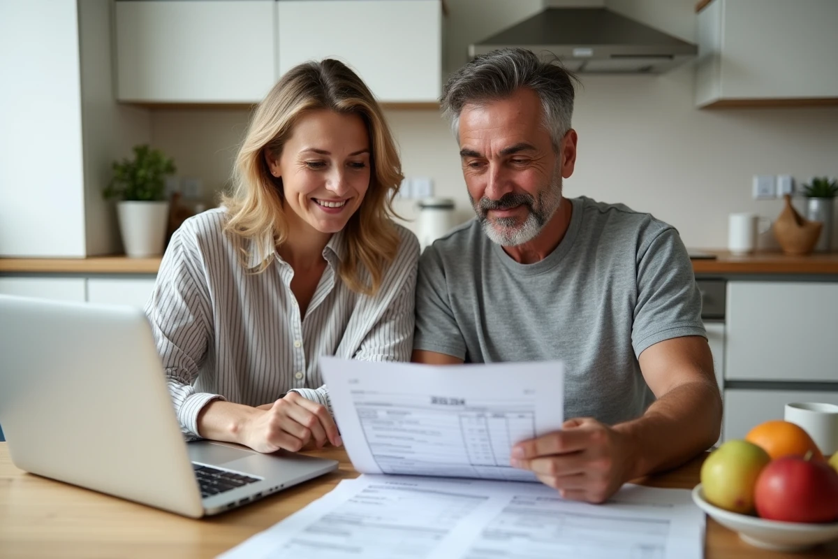 Couple consultant ensemble le formulaire Cerfa 2042 RICI pour préparer leur déclaration fiscale et réduire leurs impôts
