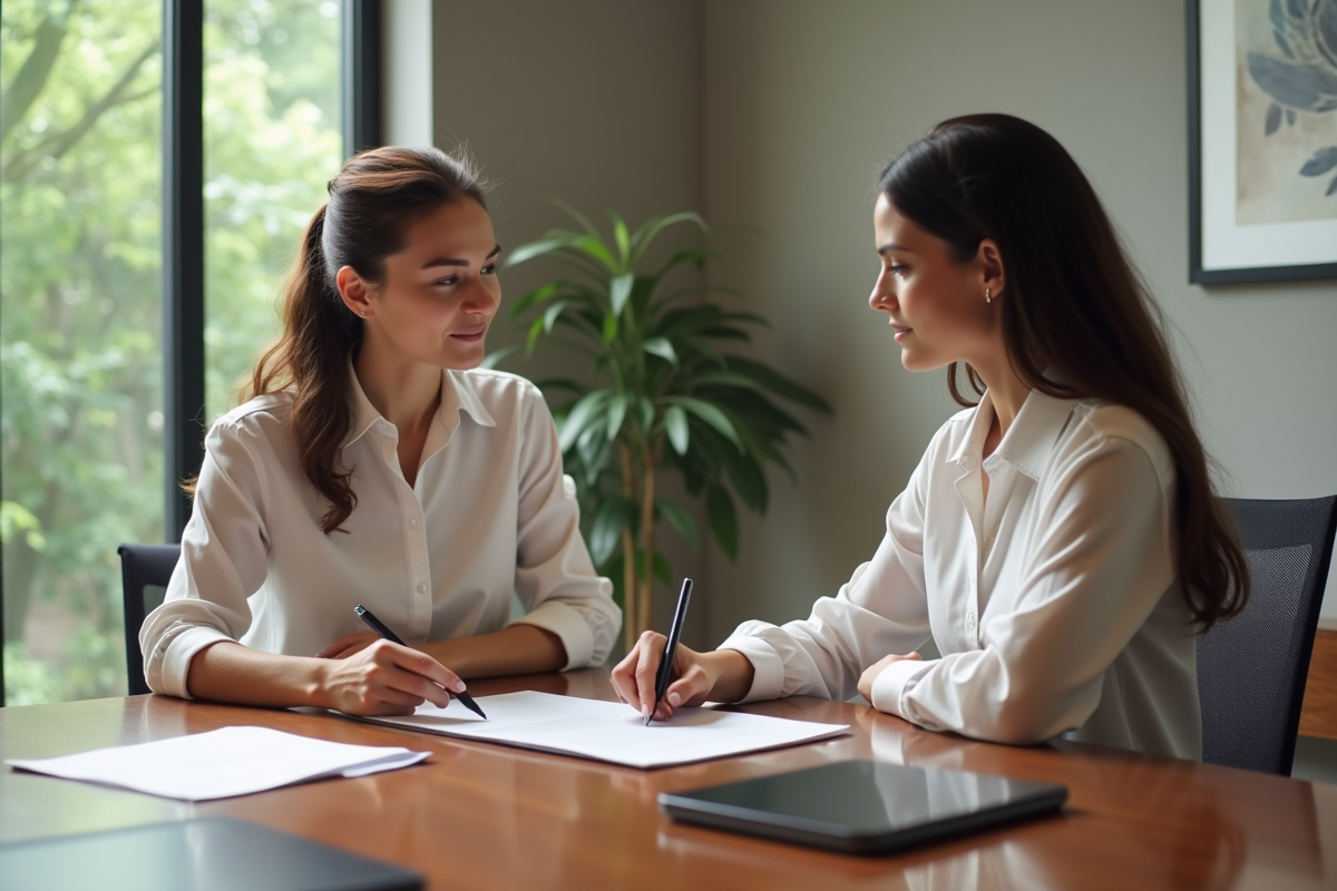 Deux femmes discutent d