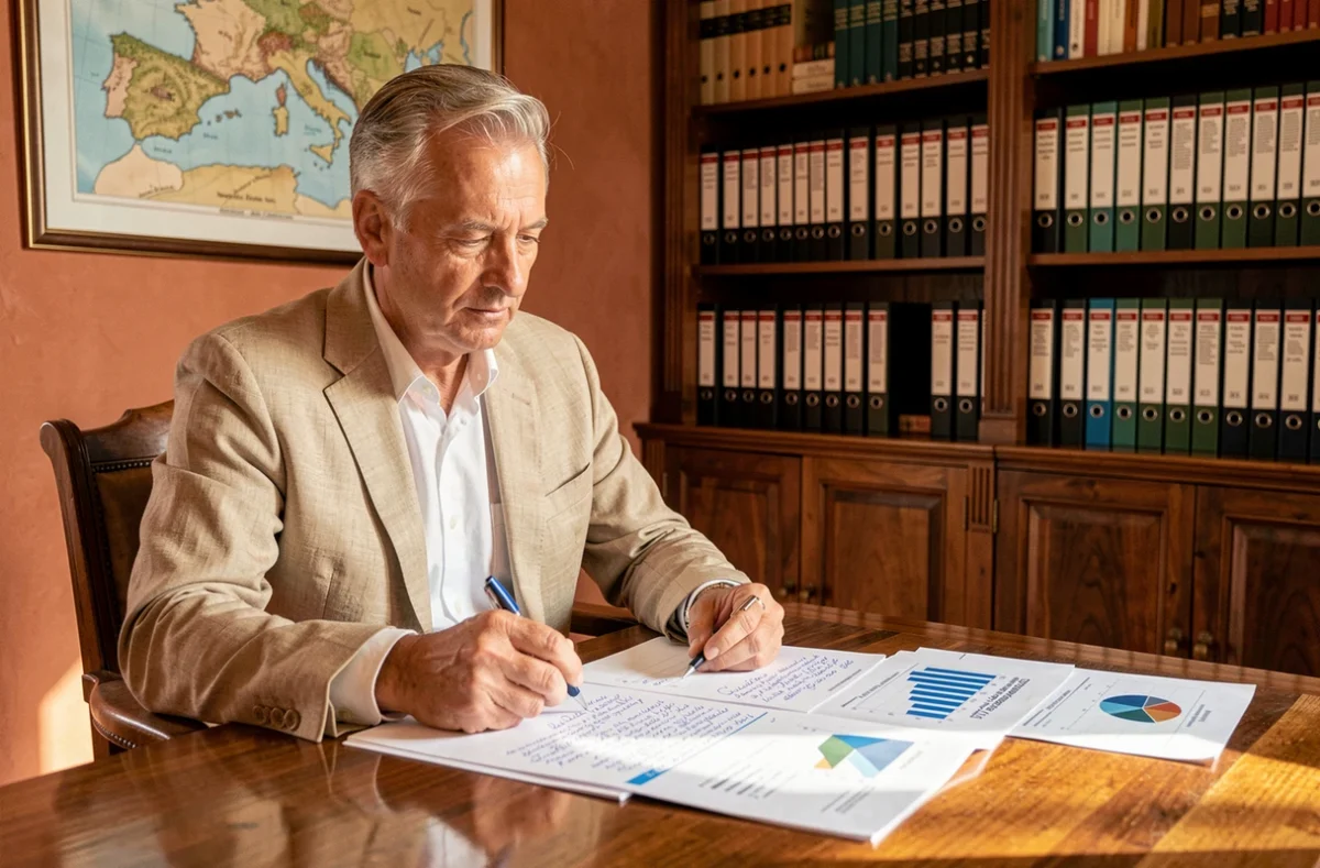 Conseiller Finances Conseil Méditerranée étudiant un dossier de financement immobilier