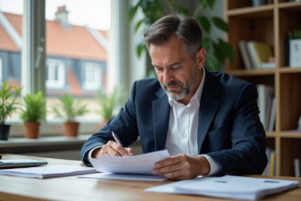 Homme d'affaires en bureau moderne à Paris