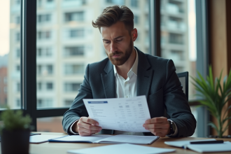 Homme d'affaires dans un bureau moderne en ville