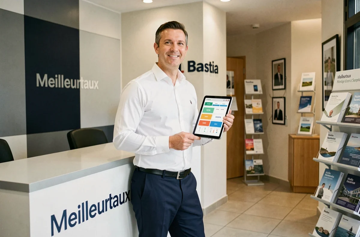 Courtier Meilleurtaux à Bastia présentant des comparatifs de taux immobiliers