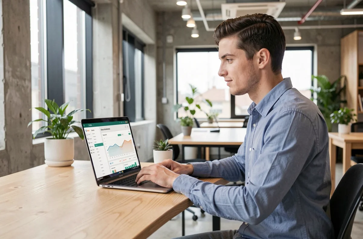Conseiller Pretto travaillant sur la plateforme digitale de courtage immobilier en ligne